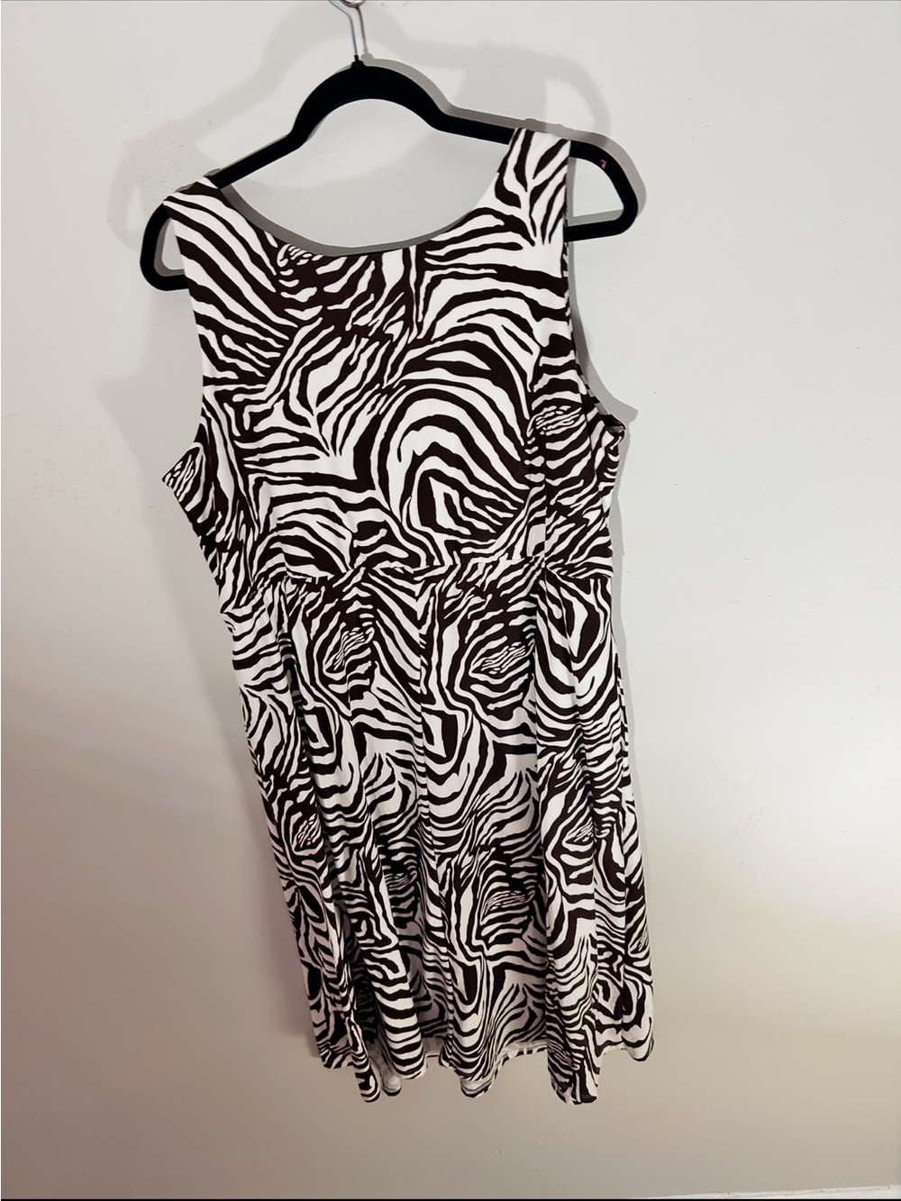 52Seven Zebra Print A-Line Dress - brown & White/cream